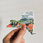 New York Rose Durable Sticker | High Quality Bumper Sticker | United States Vinyl Decal | Weatherproof Sticker | Water Bottle Sticker | 4"