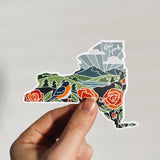 New York Rose Durable Sticker | High Quality Bumper Sticker | United States Vinyl Decal | Weatherproof Sticker | Water Bottle Sticker | 4"