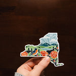 New York Rose Durable Sticker | High Quality Bumper Sticker | United States Vinyl Decal | Weatherproof Sticker | Water Bottle Sticker | 4"