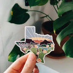 Texas Car Magnet | Illustrated Weatherproof State Magnet | Outdoorsy Magnet | Texas Gift | Car Magnet | Fridge Magnet