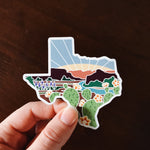 Texas Car Magnet | Illustrated Weatherproof State Magnet | Outdoorsy Magnet | Texas Gift | Car Magnet | Fridge Magnet