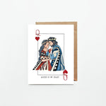King/Queen Of My Heart Greeting Card | Valentines Day Card | Love | Cards for him | Cards for her | Playing cards | Watercolor Illustrated