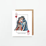 King/Queen Of My Heart Greeting Card | Valentines Day Card | Love | Cards for him | Cards for her | Playing cards | Watercolor Illustrated