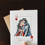 King/Queen Of My Heart Greeting Card | Valentines Day Card | Love | Cards for him | Cards for her | Playing cards | Watercolor Illustrated