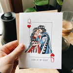 King/Queen Of My Heart Greeting Card | Valentines Day Card | Love | Cards for him | Cards for her | Playing cards | Watercolor Illustrated