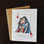 King/Queen Of My Heart Greeting Card | Valentines Day Card | Love | Cards for him | Cards for her | Playing cards | Watercolor Illustrated