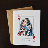 King/Queen Of My Heart Greeting Card | Valentines Day Card | Love | Cards for him | Cards for her | Playing cards | Watercolor Illustrated