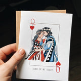 King/Queen Of My Heart Greeting Card | Valentines Day Card | Love | Cards for him | Cards for her | Playing cards | Watercolor Illustrated