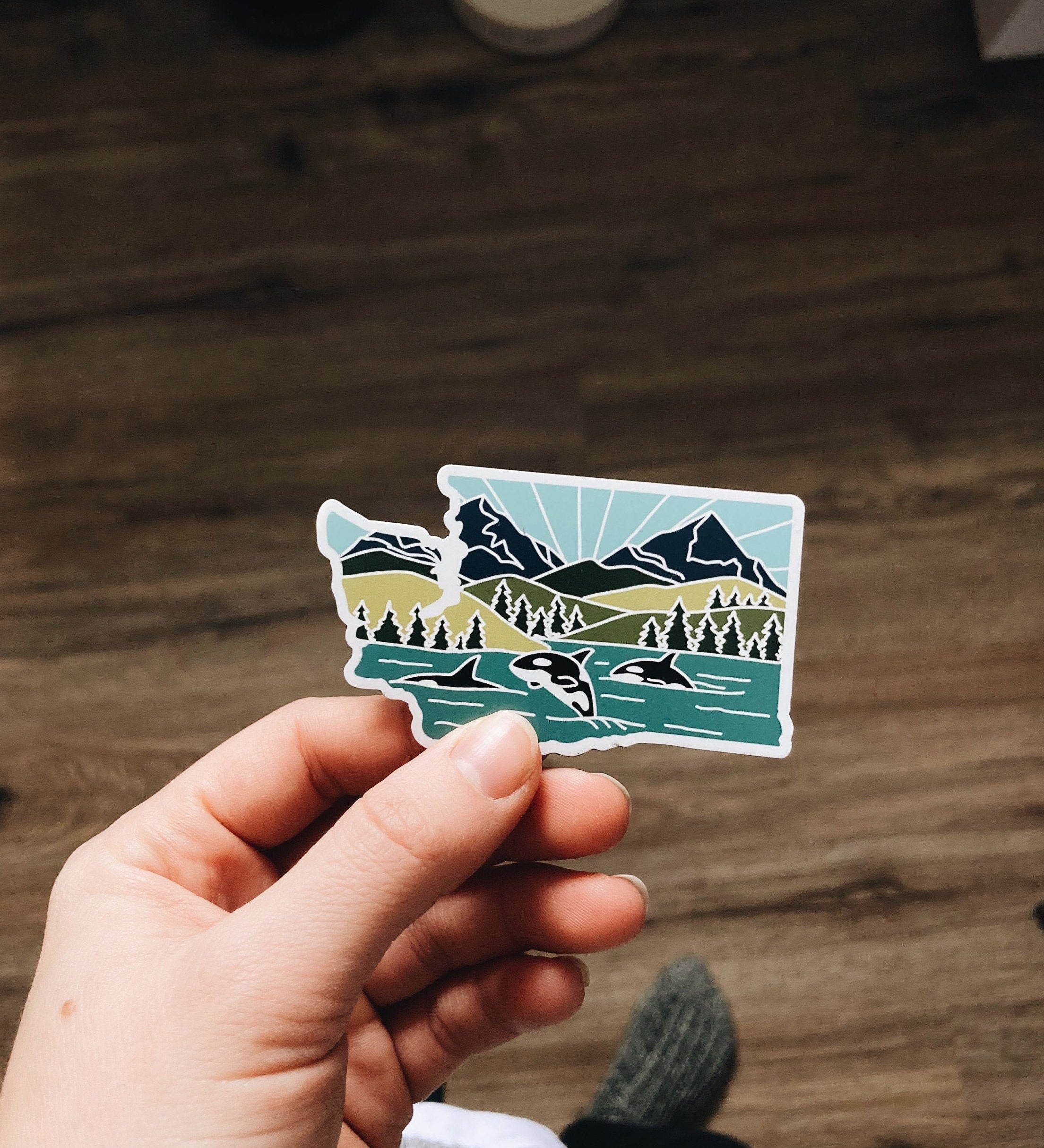 Washington Car Magnet | Weatherproof State Magnet | Outdoorsy Magnet | Washington Gift | Locker Magnet | Fridge Magnet | Decorative Magnet