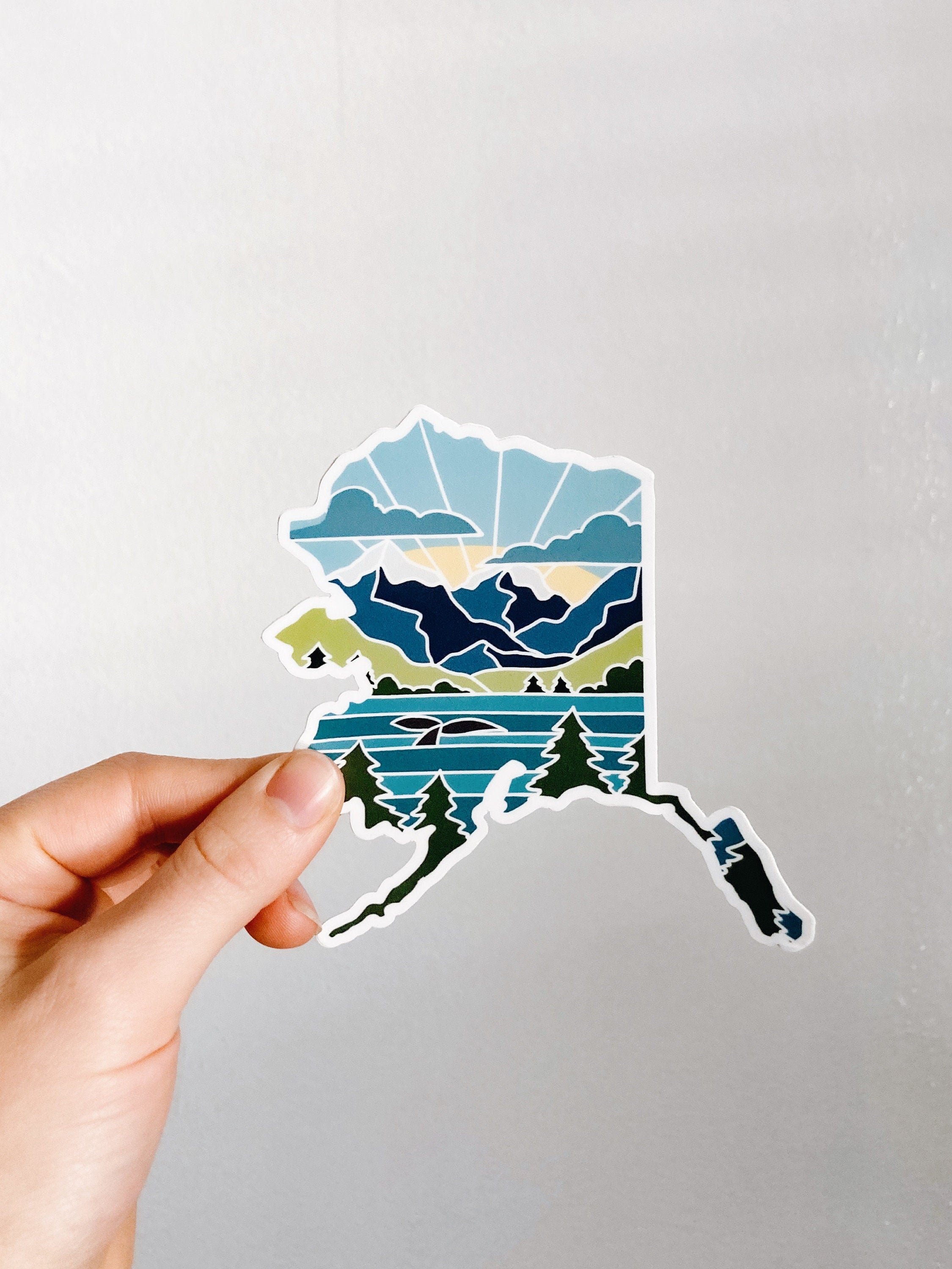 Alaska Durable Sticker | High Quality Bumper Sticker | United States Vinyl Decal | Weatherproof State Sticker | Water Bottle Sticker | 4"