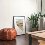 Nevada Physical Art Print | State Wall Art | 5x7, 8x10, 11x14, 16x20" Archival Art Print | Nevada Illustrated Poster