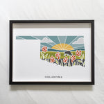 Oklahoma Physical Art Print | State Wall Art | 5x7, 8x10, 11x14, 16x20 Archival Art Print | Oklahoma Illustrated Poster
