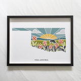 Oklahoma Physical Art Print | State Wall Art | 5x7, 8x10, 11x14, 16x20 Archival Art Print | Oklahoma Illustrated Poster