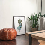 New Jersey Art Print | State Wall Art | 5x7, 8x10, 11x14, 16x20" Archival Art Print | NJ Outline Poster | New Jersey Illustration