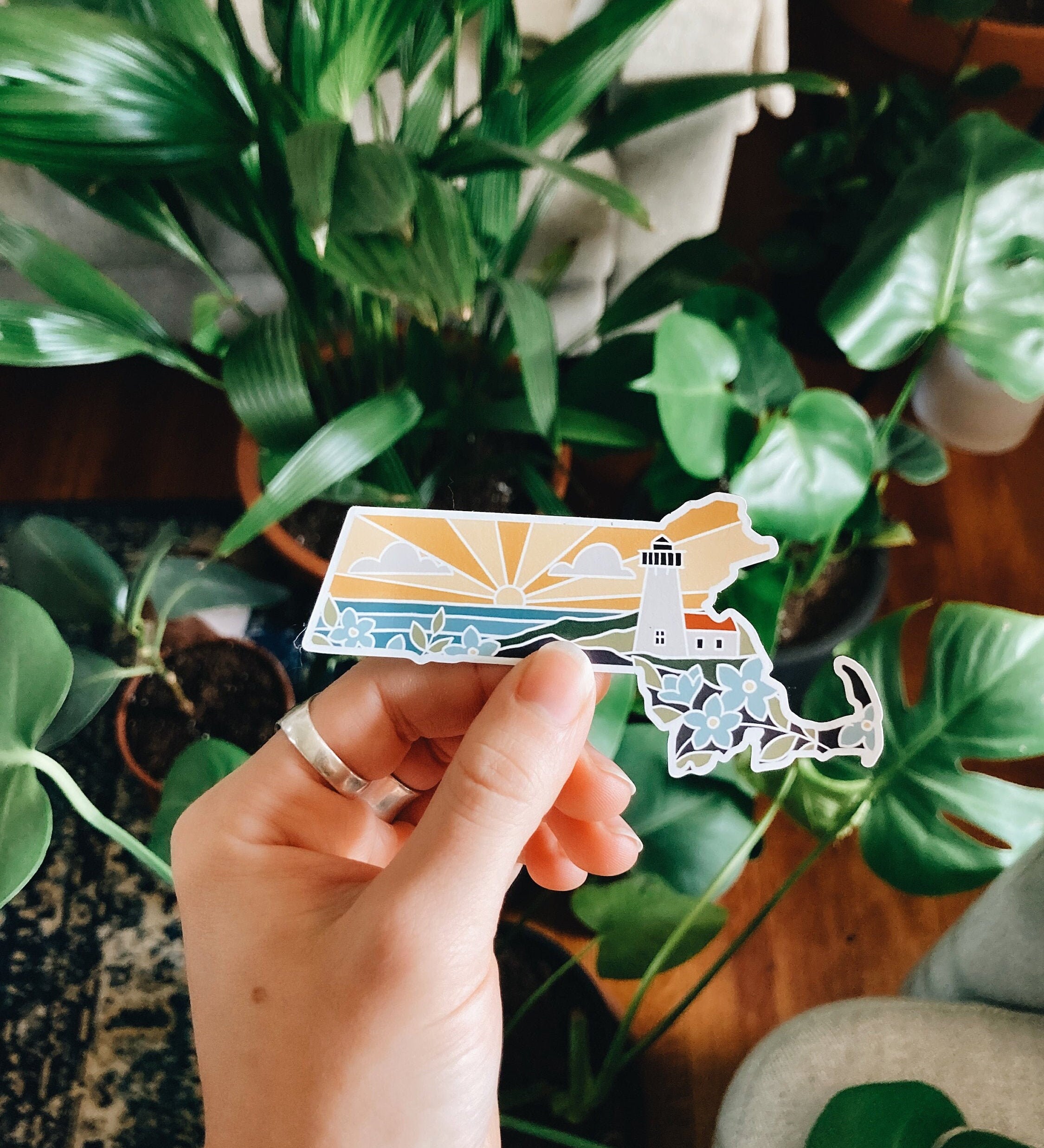 Massachusetts Car Magnet | Weatherproof State Magnet | Outdoorsy Magnet | Locker Magnet | Fridge Magnet | Lightweight Magnet