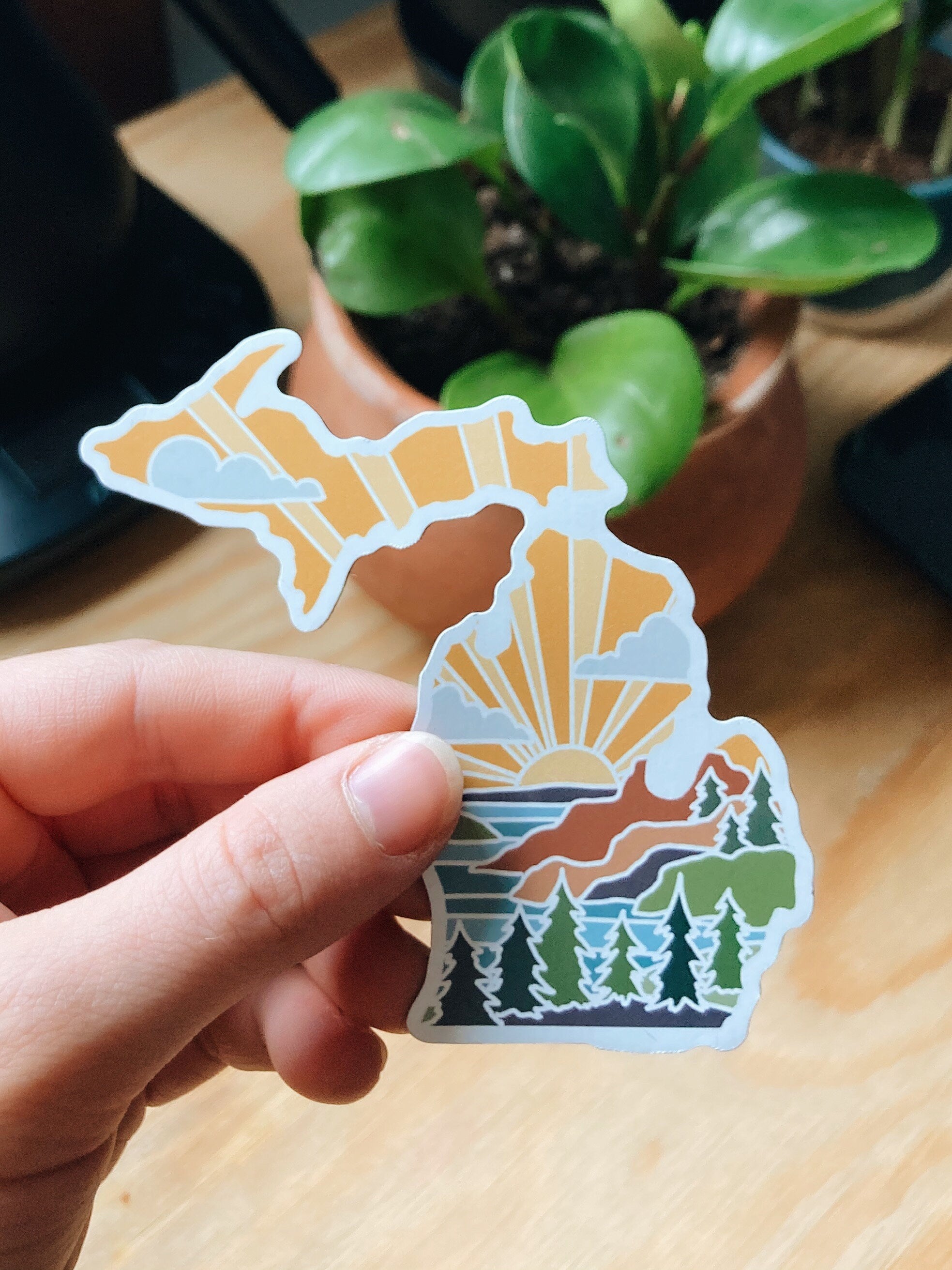 Michigan Car Magnet | Weatherproof State Magnet | Outdoorsy Magnet | Locker Magnet | Fridge Magnet | Lightweight Magnet | 3.55" x 3.36"