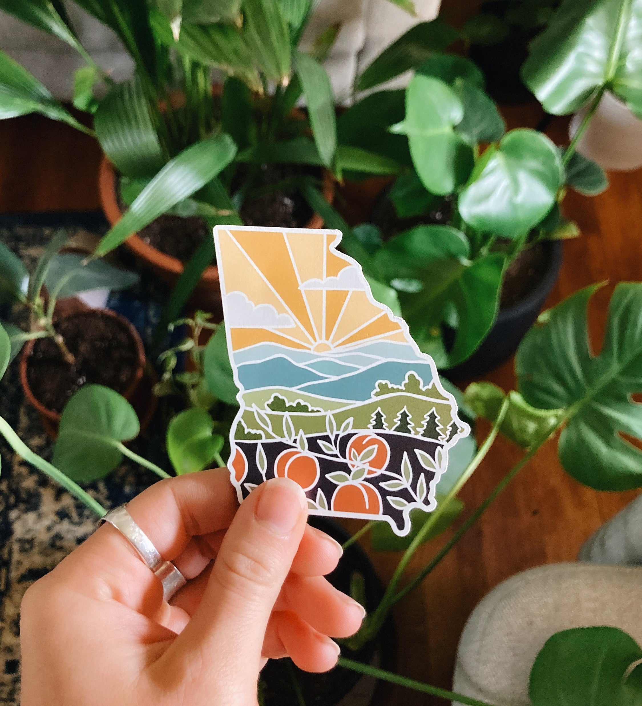Georgia Car Magnet | Weatherproof State Magnet | Outdoorsy Magnet | Locker Magnet | Fridge Magnet | Lightweight Magnet | 2.8" x 3.12"