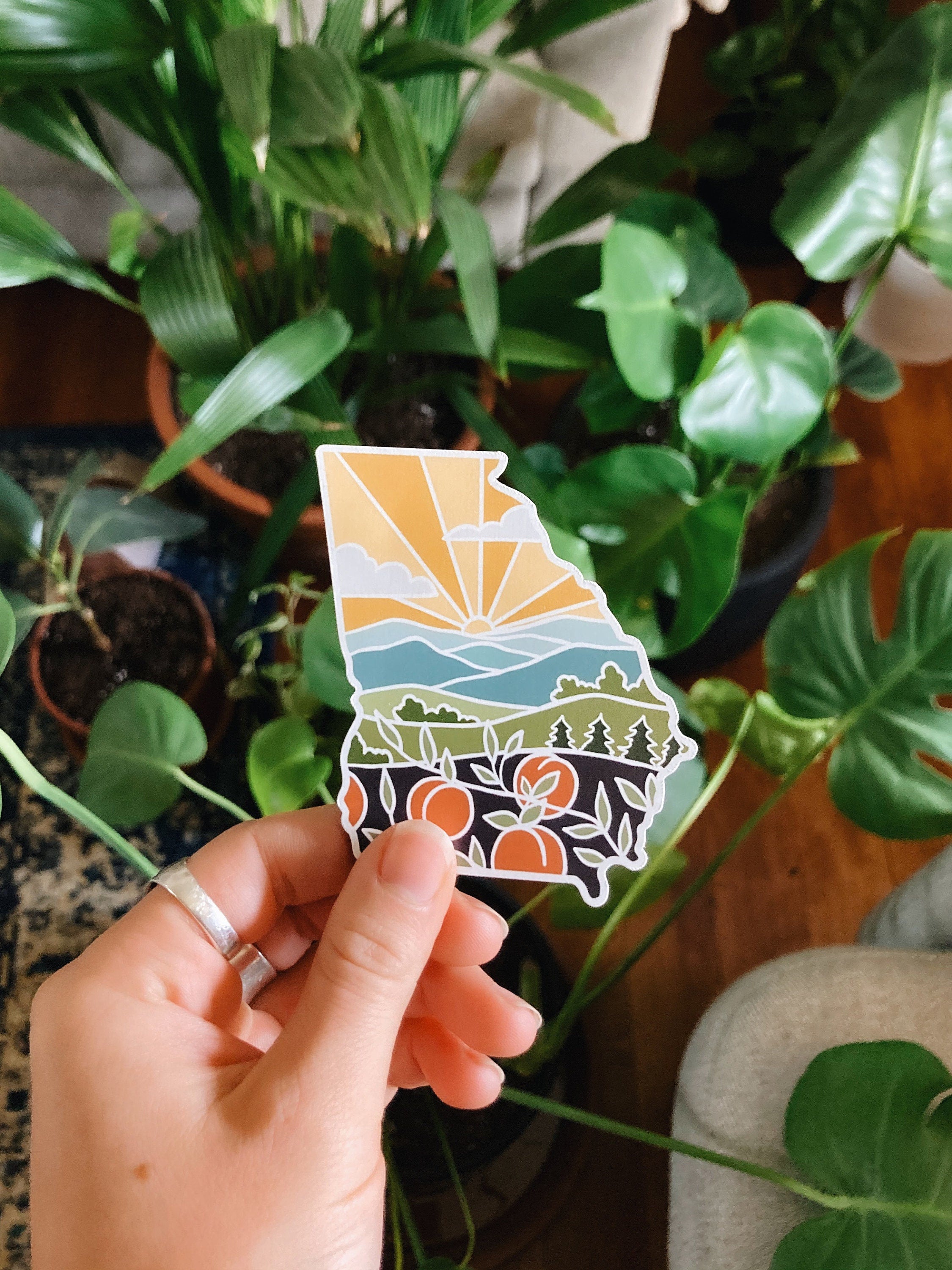 Georgia Car Magnet | Weatherproof State Magnet | Outdoorsy Magnet | Locker Magnet | Fridge Magnet | Lightweight Magnet | 2.8" x 3.12"