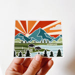 Wyoming Weatherproof, Durable Sticker | Wyoming Outline | Illustrated State Sticker | Vinyl Decal | Outdoor Sticker | Bumper Sticker | 4"