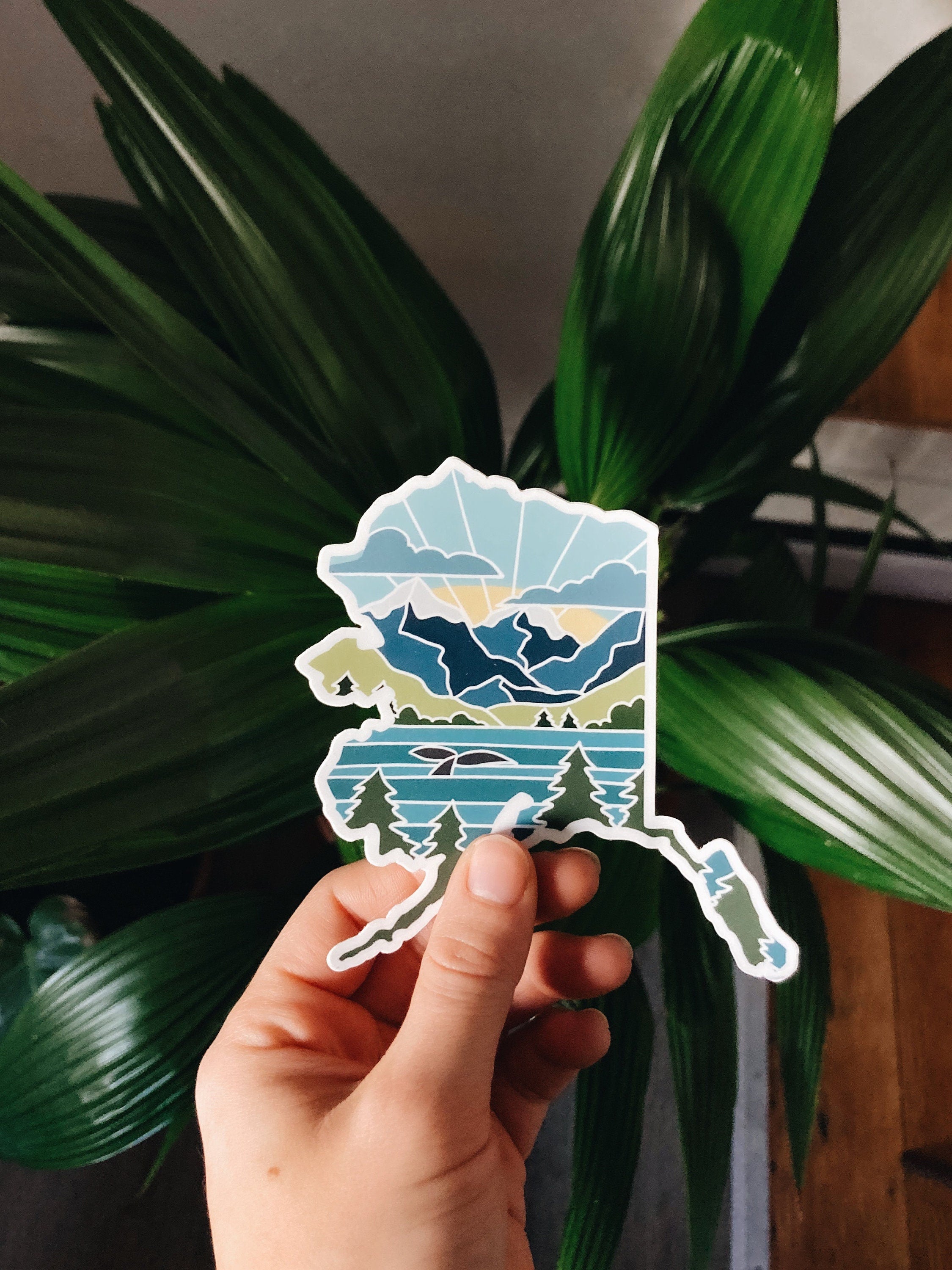 Alaska Durable Sticker | High Quality Bumper Sticker | United States Vinyl Decal | Weatherproof State Sticker | Water Bottle Sticker | 4"