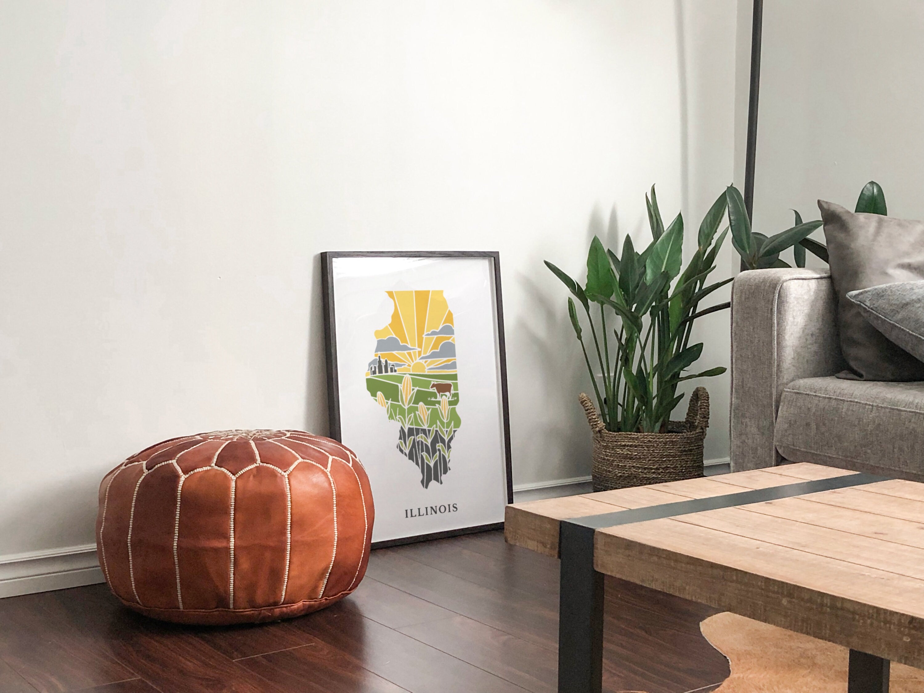 Illinois Physical Art Print | State Wall Art | 5x7, 8x10, 11x14, 16x20" Archival Art Print | Illinois Illustrated Poster