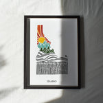 Idaho Physical Art Print | State Wall Art | 5x7, 8x10, 11x14, 16x20" Archival Art Print | Idaho Illustrated Poster