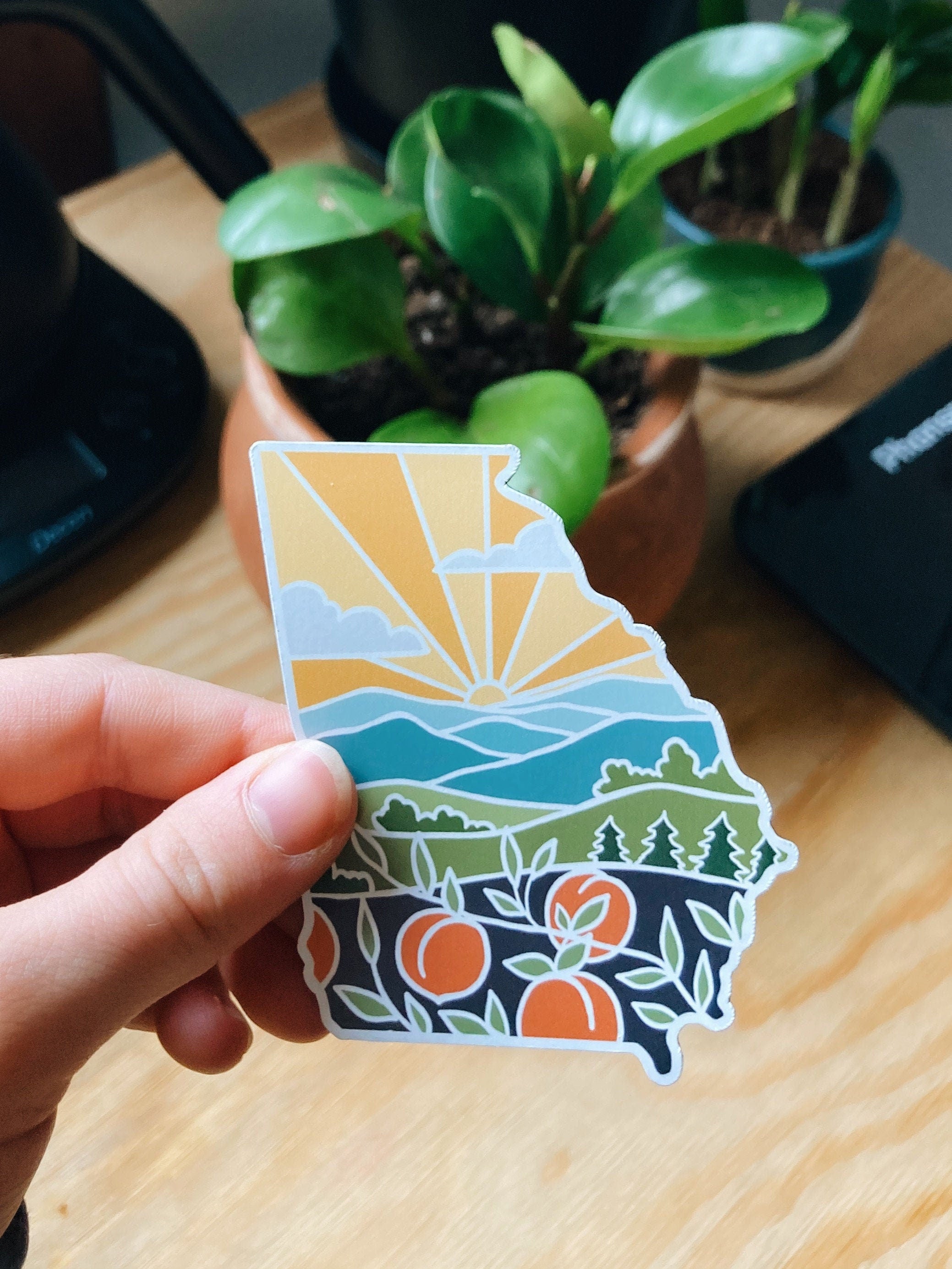 Georgia Car Magnet | Weatherproof State Magnet | Outdoorsy Magnet | Locker Magnet | Fridge Magnet | Lightweight Magnet | 2.8" x 3.12"