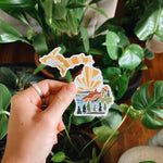 Michigan Car Magnet | Weatherproof State Magnet | Outdoorsy Magnet | Locker Magnet | Fridge Magnet | Lightweight Magnet | 3.55" x 3.36"