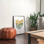 Ohio Physical Art Print | State Wall Art | 5x7, 8x10, 11x14, 16x20 Archival Art Print | Ohio Illustrated Poster