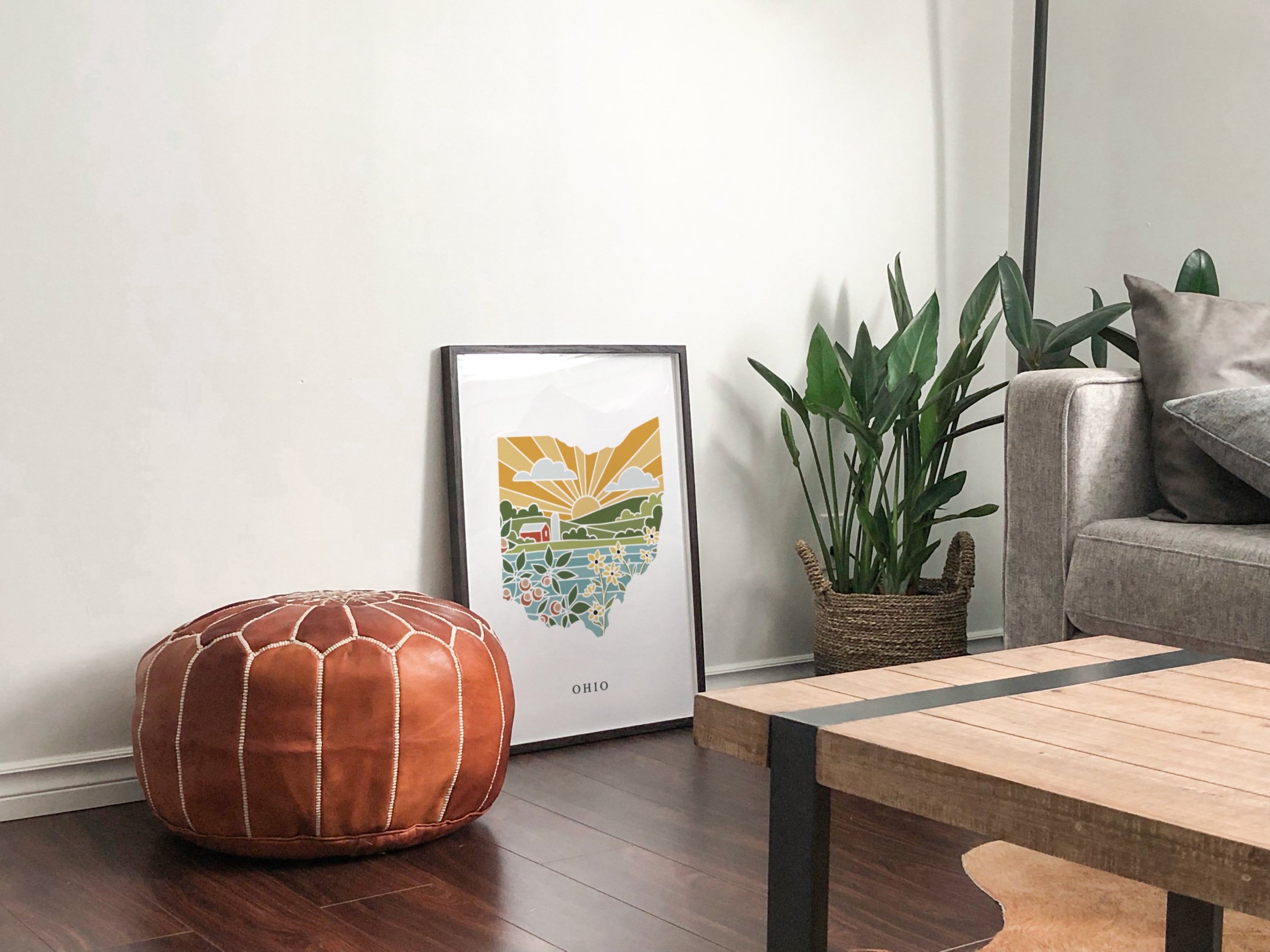 Ohio Physical Art Print | State Wall Art | 5x7, 8x10, 11x14, 16x20 Archival Art Print | Ohio Illustrated Poster