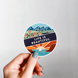 Life Is Beautiful Car Magnet | Outdoorsy Car Magnet | Locker Magnet | Fridge Magnet | Lightweight Magnet | Travel Magnet | 3"