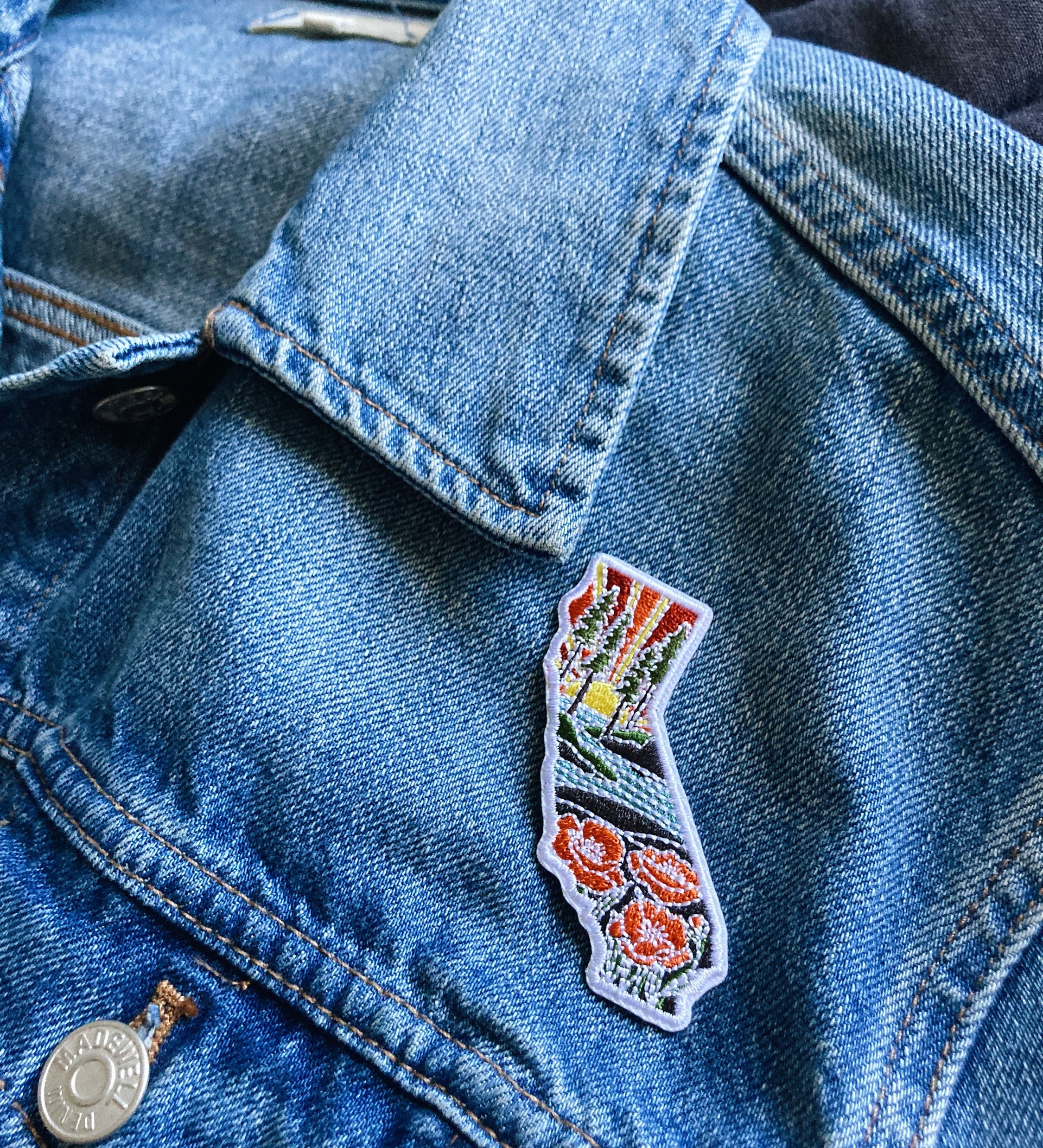 California Iron-On Patch | 2.5" State Patch | Embroidered Sew-on or Iron-on Applique