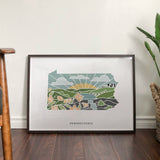 Pennsylvania Physical Art Print | State Wall Art | 5x7, 8x10, 11x14, 16x20 Archival Art Print | Pennsylvania Illustrated Poster