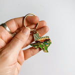 Gold Texas Soft Enamel Keychain 1.5" | Texas Outline Key Ring | Illustrated State Keychain