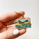 Washington Soft Enamel Keychain | Washington Outline Key Ring | Illustrated State Keychain 1.5"