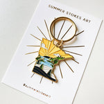 Minnesota Soft Enamel Keychain | Minnesota Outline Key Ring | Illustrated State Keychain 1.5"