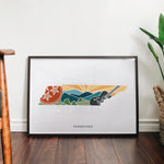 Tennessee Physical Art Print | State Wall Art | 5x7, 8x10, 11x14, 16x20 Archival Art Print | Tennessee Illustrated Poster
