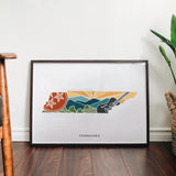 Tennessee Physical Art Print | State Wall Art | 5x7, 8x10, 11x14, 16x20 Archival Art Print | Tennessee Illustrated Poster