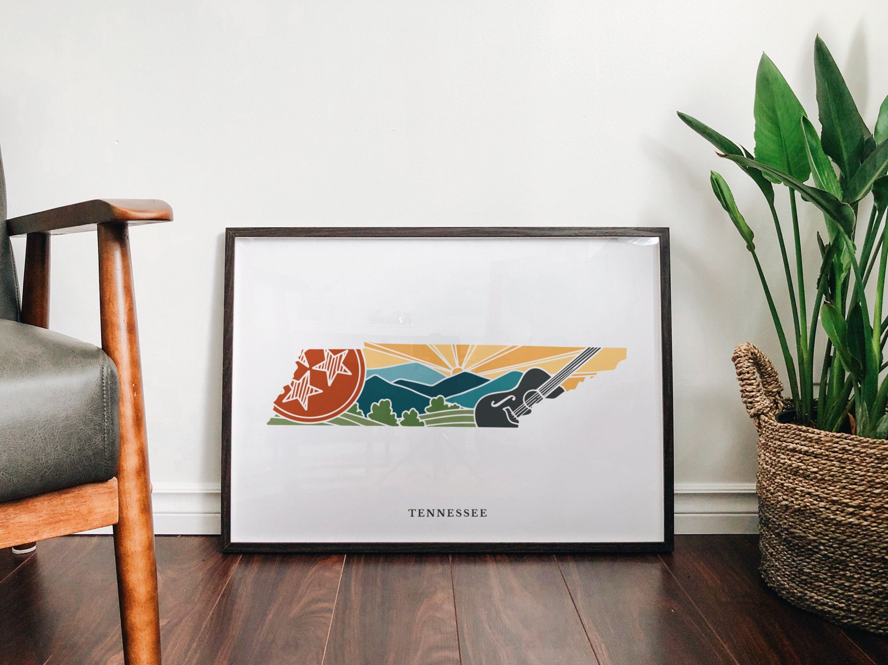 Tennessee Physical Art Print | State Wall Art | 5x7, 8x10, 11x14, 16x20 Archival Art Print | Tennessee Illustrated Poster