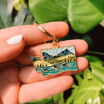 Washington Soft Enamel Keychain | Washington Outline Key Ring | Illustrated State Keychain 1.5"