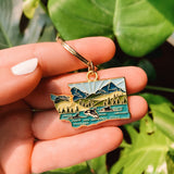 Washington Soft Enamel Keychain | Washington Outline Key Ring | Illustrated State Keychain 1.5"