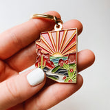 Arizona Soft Enamel Keychain | Arizona Outline Key Ring | Illustrated State Keychain 1.5"