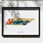 Tennessee Physical Art Print | State Wall Art | 5x7, 8x10, 11x14, 16x20 Archival Art Print | Tennessee Illustrated Poster