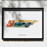 Tennessee Physical Art Print | State Wall Art | 5x7, 8x10, 11x14, 16x20 Archival Art Print | Tennessee Illustrated Poster