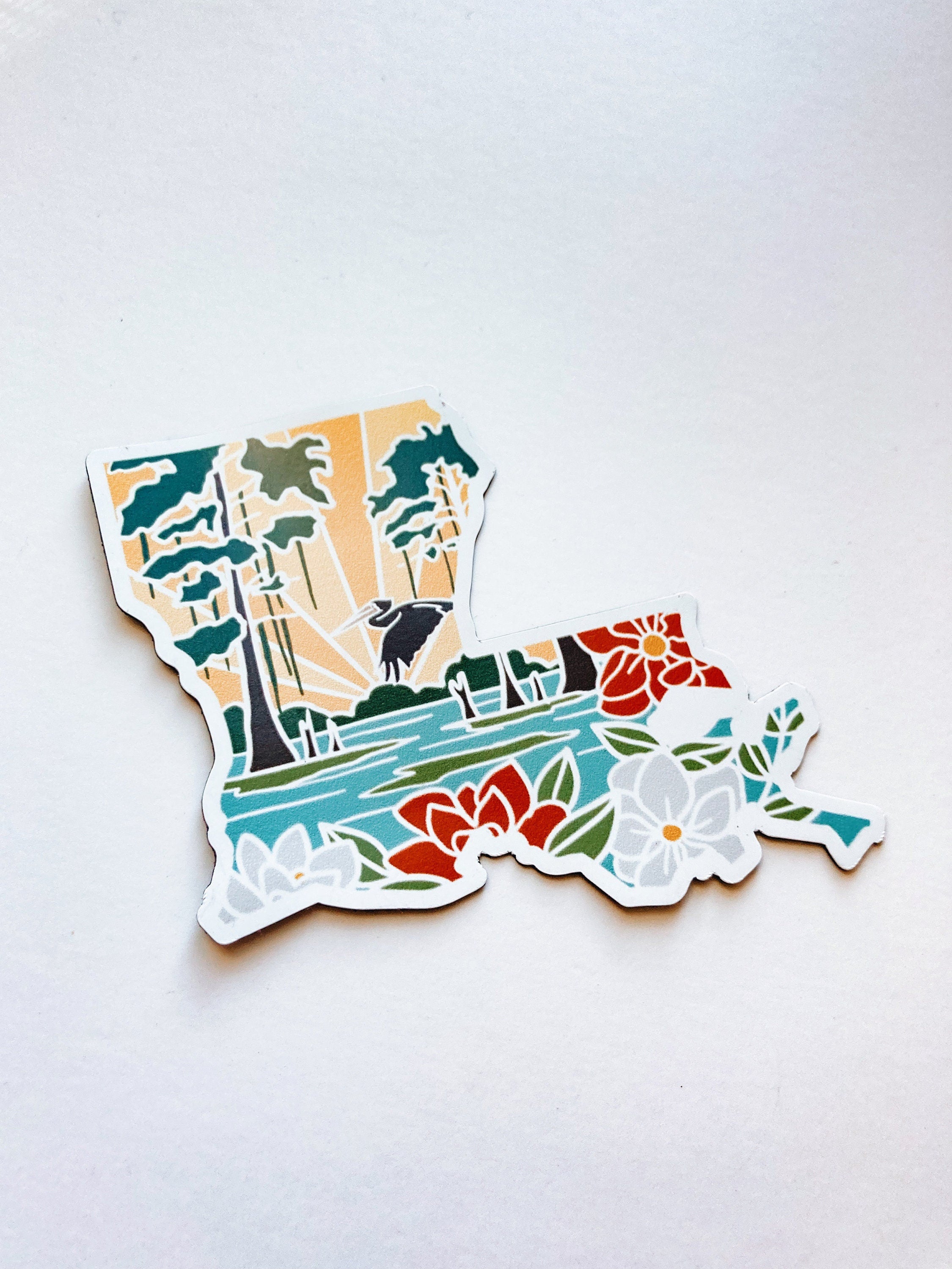 Louisiana Car Magnet | Weatherproof State Magnet | Outdoorsy Magnet | Locker Magnet | Fridge Magnet | Lightweight Magnet | 3"