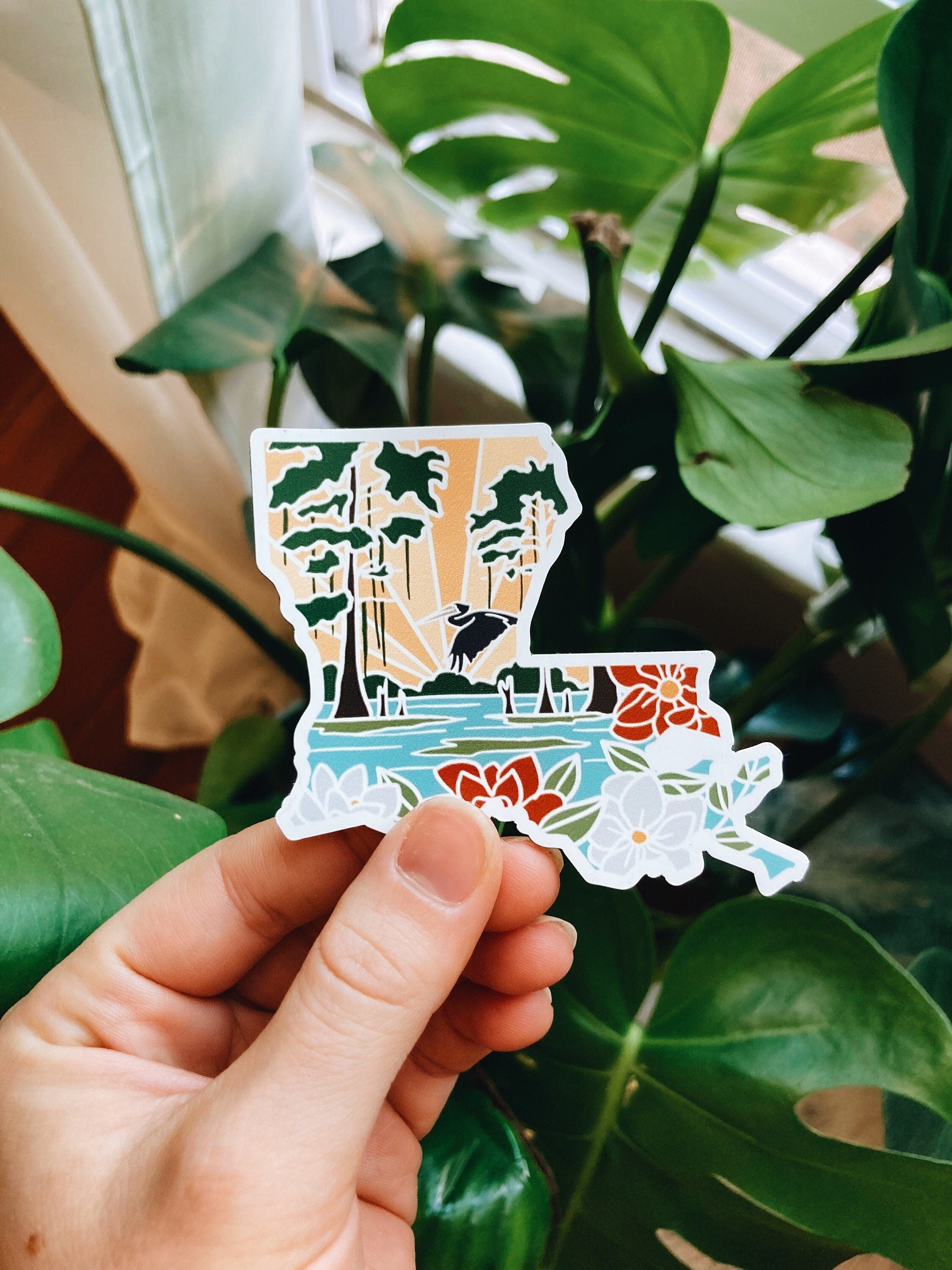 Louisiana Car Magnet | Weatherproof State Magnet | Outdoorsy Magnet | Locker Magnet | Fridge Magnet | Lightweight Magnet | 3"