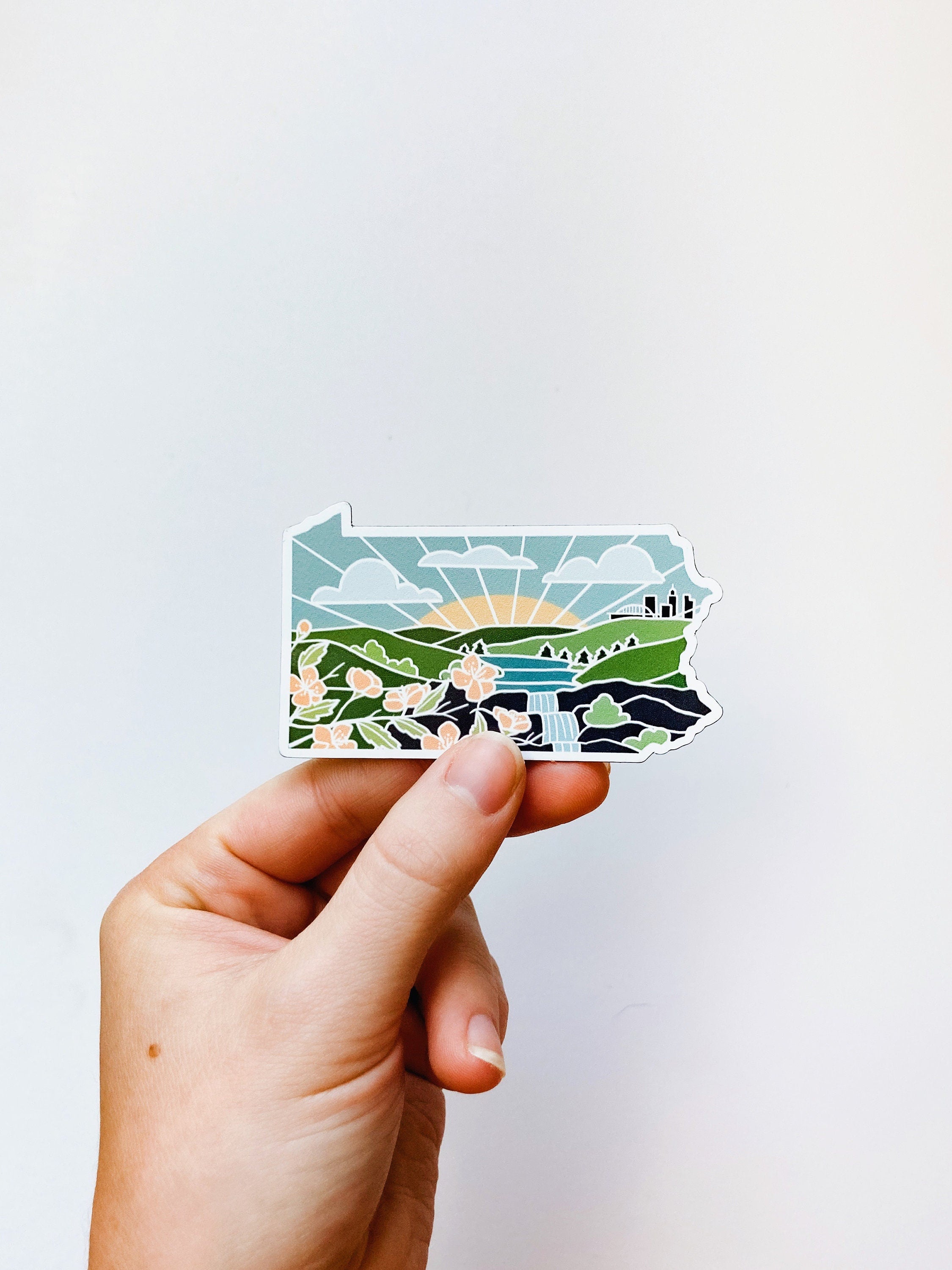 Pennsylvania Weatherproof Magnet | State Car Magnet | Outdoorsy Magnet | Locker Magnet | Fridge Magnet | Weatherproof Magnet | 3"