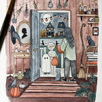 Witch Print | Halloween Print | Watercolor Illustration | Wall Art | 8x10" 5x7" Archival Art Print