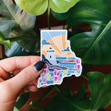 Rhode Island Weatherproof Magnet | State Car Magnet | Outdoorsy Magnet | Locker Magnet | Fridge Magnet | Weatherproof Magnet | 3"