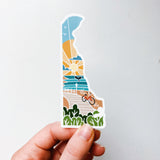 Delaware Durable Sticker | High Quality Bumper Sticker | United States Vinyl Decal | Weatherproof Sticker | Water Bottle Sticker | 4"